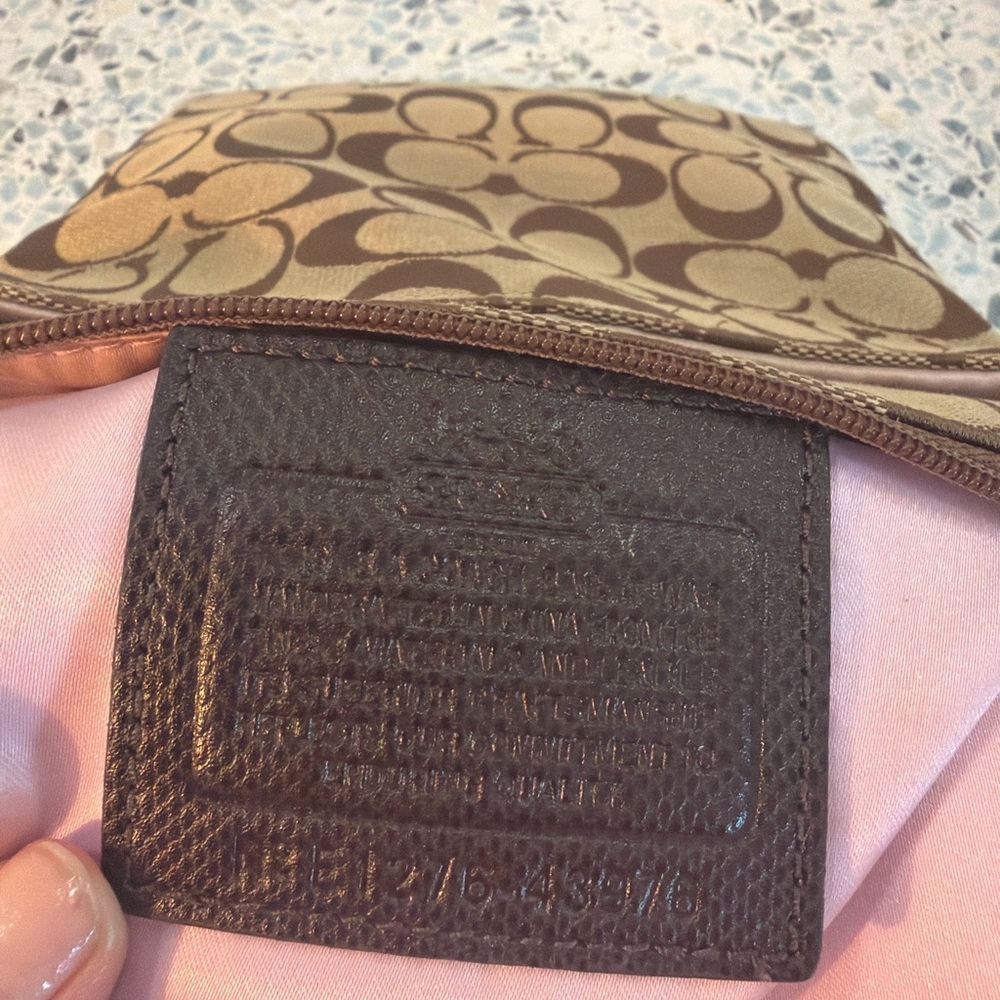 Coach Signature Stripe Swingpack Crossbody Bag 43976 Khaki Brown - Picture 3 of 7